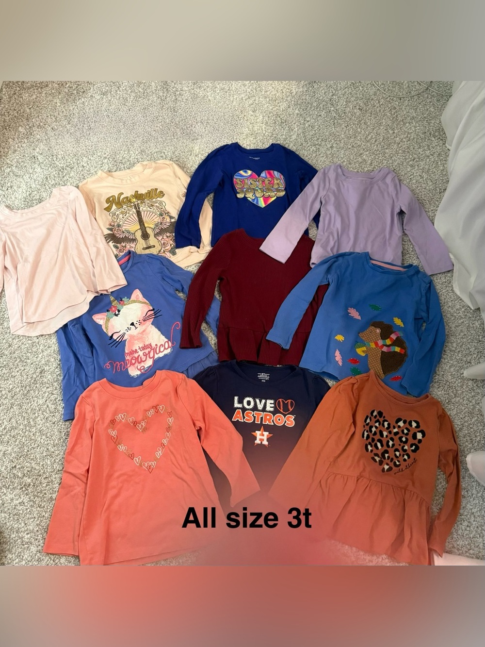10 size 3t long sleeve shirts
